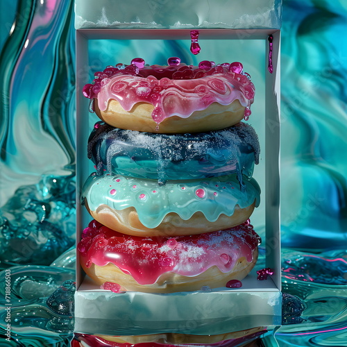 Artistic Suureal Display of Donuts photo