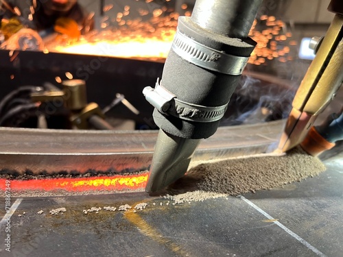 Submerged arc welding. Concept of robotized and automated welding.