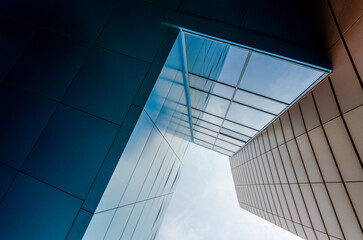 walls and windows of high business building