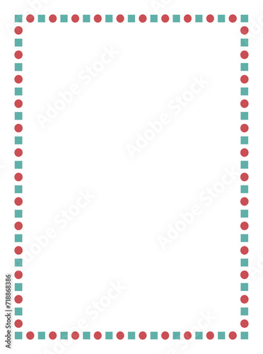 Wallpaper Mural Vector frame with Squares and dots for your texte and photo, frame on a white background. Border frame deco vector illustration. Torontodigital.ca