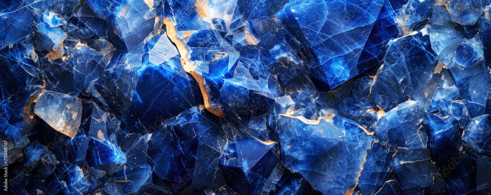 Sodalite gemstone background texture.