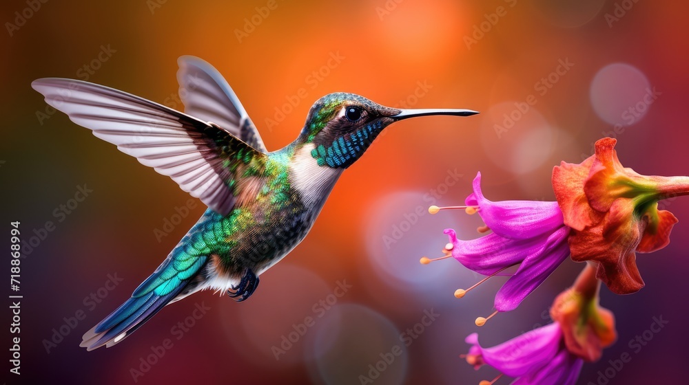 hummingbird on a flower hummingbird on a flower