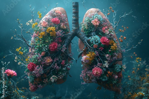 Flower Power: A Vibrant Display of Lungs Generative AI
