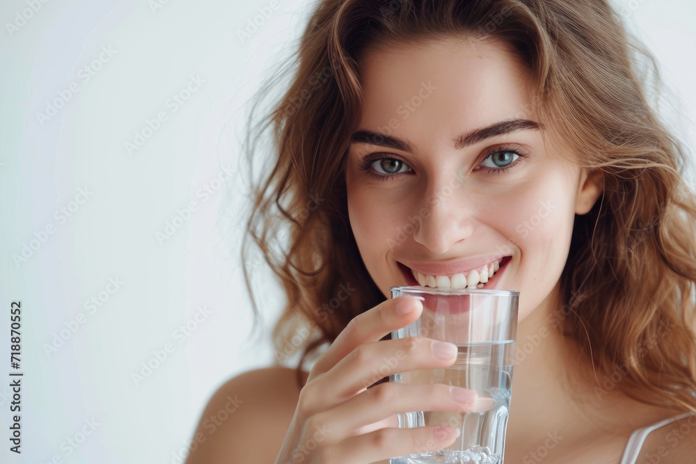 Hydration Euphoria: Woman in Joyful Pose Hydration Euphoria: Woman in Joyful Pose