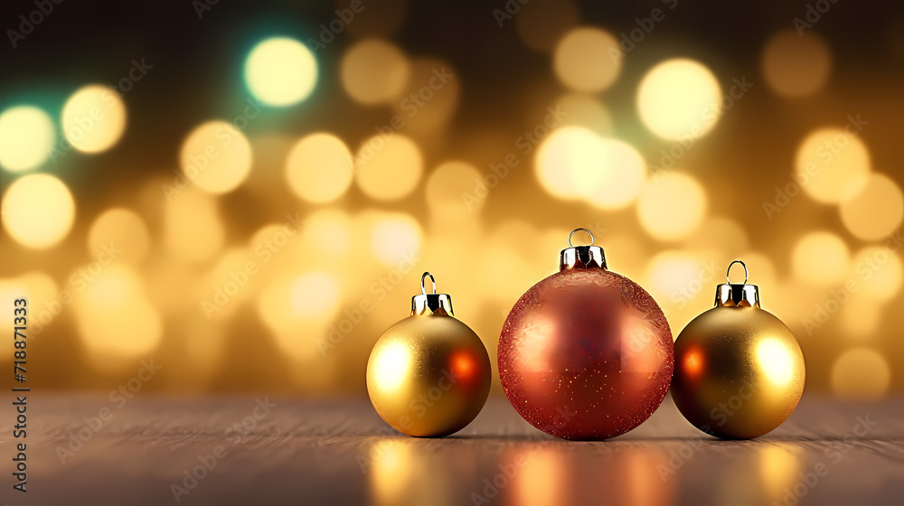 Luxurious Christmas balls on glowing bokeh background, Christmas and New Year minimalistic background Luxurious Christmas balls on glowing bokeh background, Christmas and New Year minimalistic background