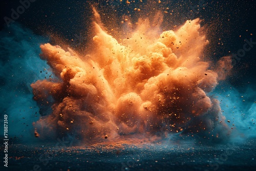 Blast Off! Orange Explosion in the Ocean Generative AI