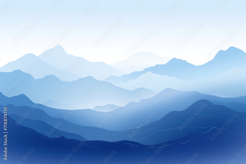 Serene blue mountain layers at dawn