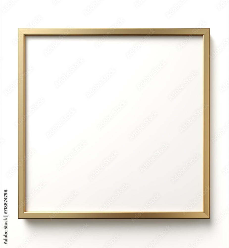 Elegant square golden frame on white background. Ratio 1x1 Elegant square golden frame on white background. Ratio 1x1