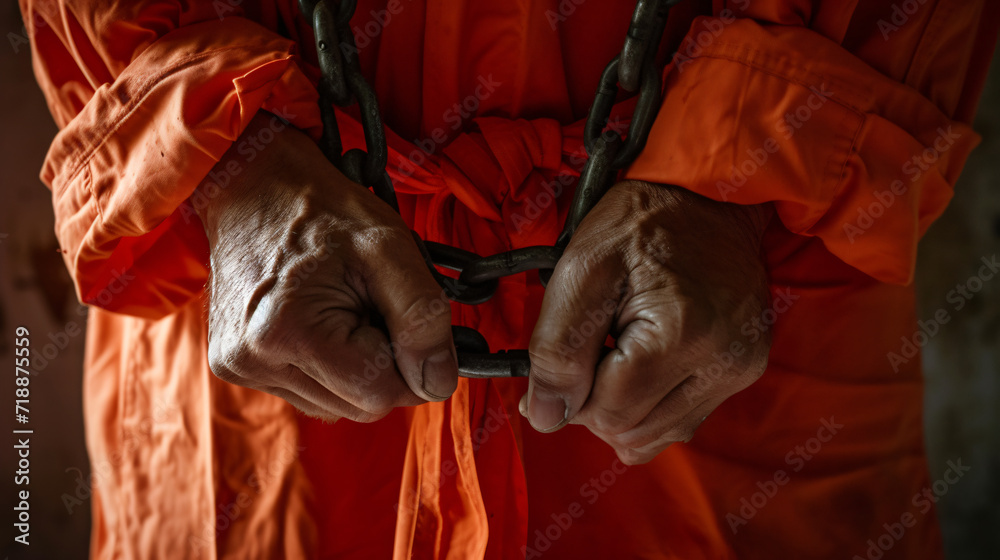 Hands of a prisoner