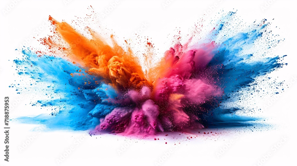 Colorful Explosion of Paint Powder: A Monthly Art Event Inspiration Generative AI - obrazy, fototapety, plakaty 