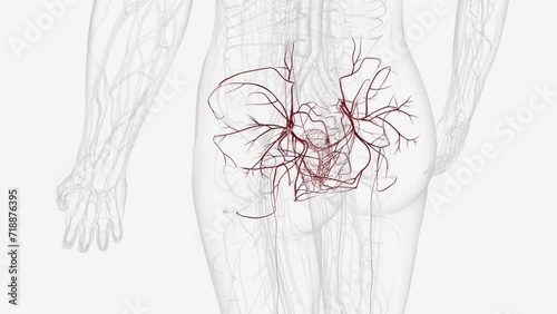 Branches of internal iliac artery . photo