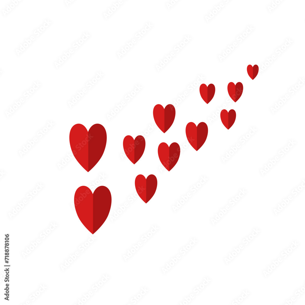 flying hearts illustration