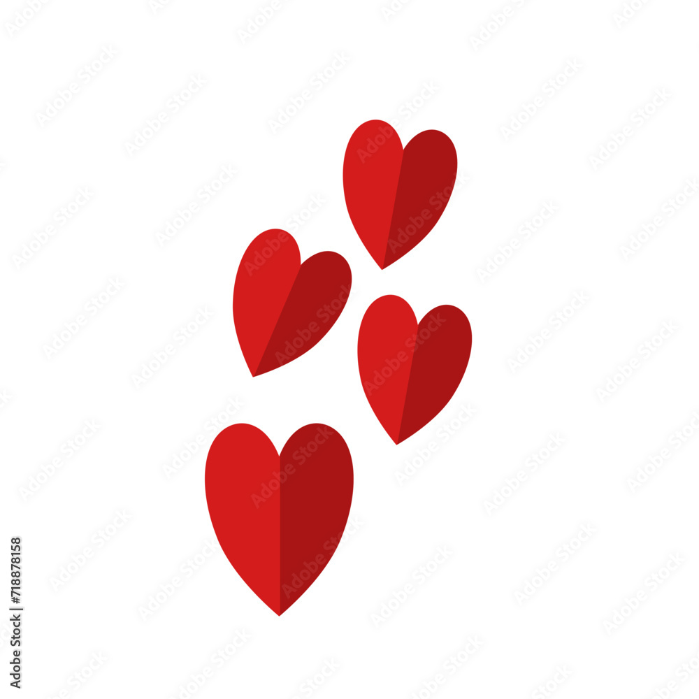 flying hearts illustration