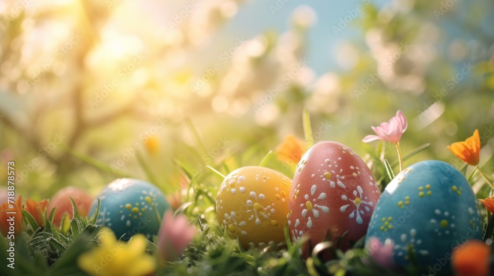 Easter eggs colorful warm background Easter eggs colorful warm background