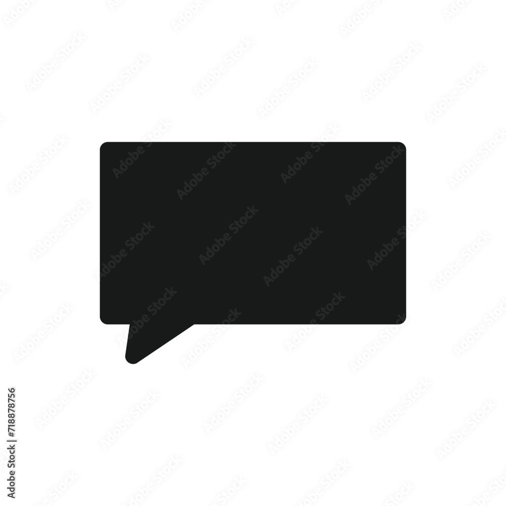 Chat icon. Simple speech bubble vector isolate on white background Chat icon. Simple speech bubble vector isolate on white background
