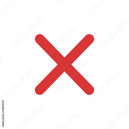 red cross Icon. Cancel icon. Close icon vector.