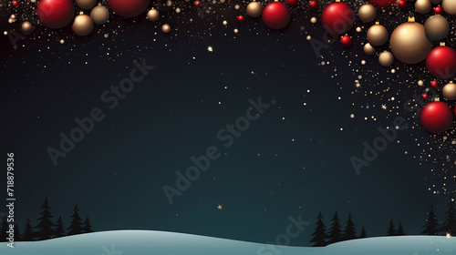 New Year concept banner, Christmas festive atmosphere, holiday decorations background © ma