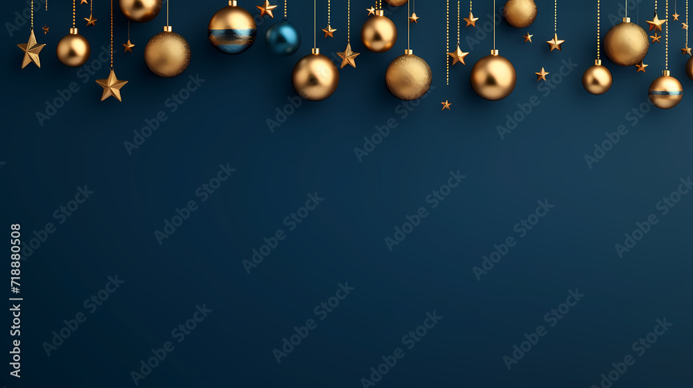 Fototapeta premium New Year concept banner, Christmas festive atmosphere, holiday decorations background