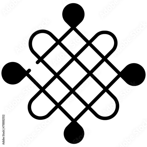 Endless Knot glyph and line vector illustration