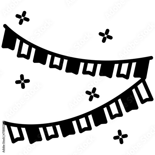 Festival Decor glyph and line vector illustration