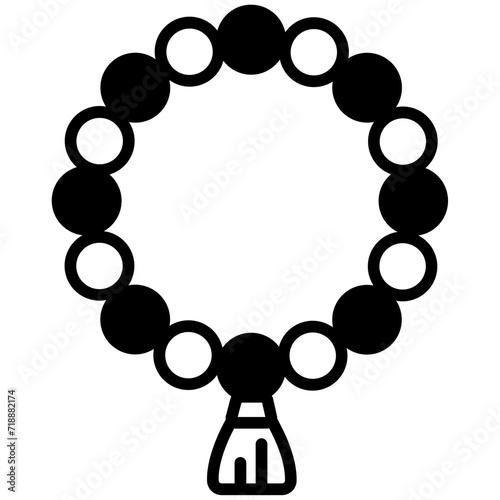 Japa Mala glyph and line vector illustration