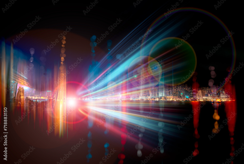 Hong Kong smart city concept image and background Hong Kong smart city concept image and background