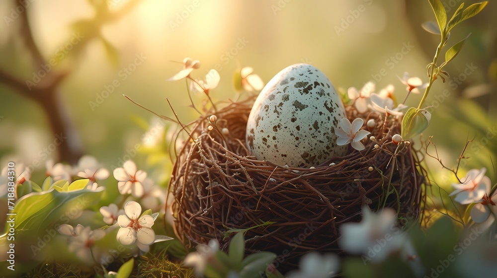 Obraz premium Painted Easter Eggs Illustration Background and Wallpaper