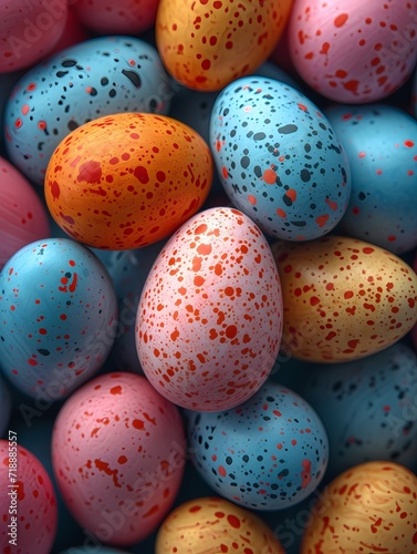 painted colorful easter eggs illustration background