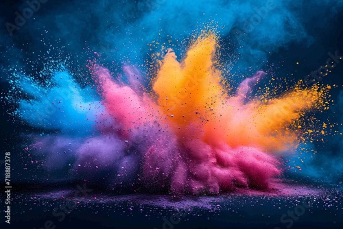 Colorful Explosion of Paint Powder: A Blend of Art and Science Generative AI
