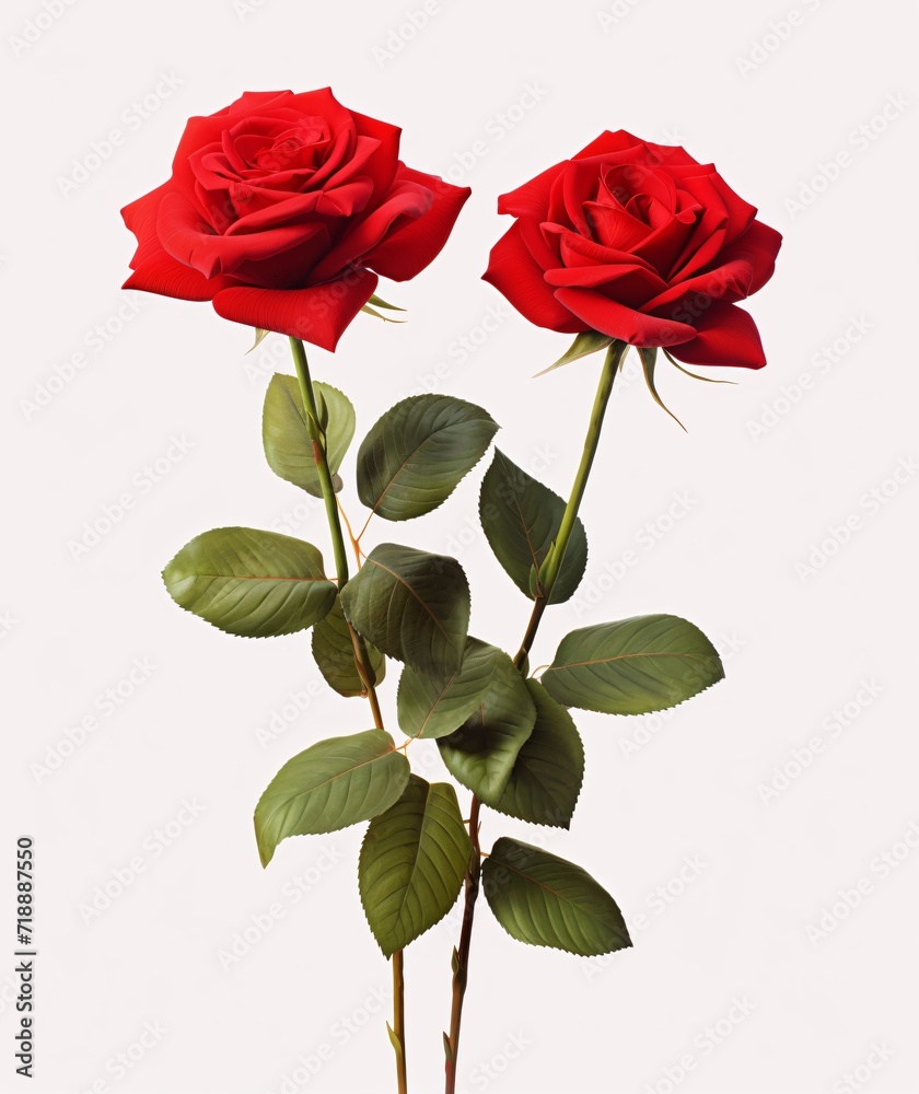 3 red roses with green leaves in a stem 3 red roses with green leaves in a stem