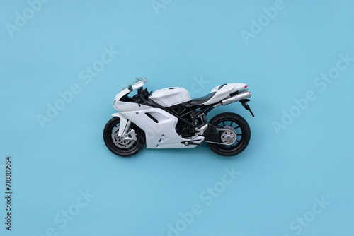 Sporty motorbike isolated on blue background. After some edits.