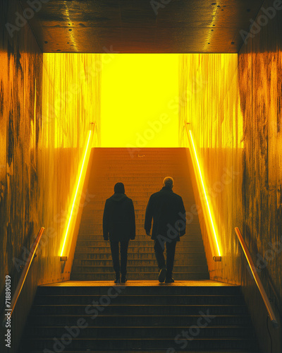 people walking in the tunnel © Айым Антикеева