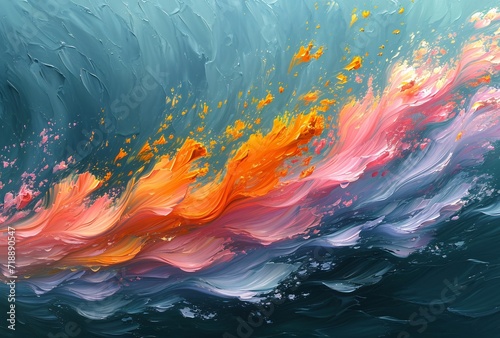 Pink and Orange Waves of Creativity: A Monthly Celebration of Artistic Expression Generative AI