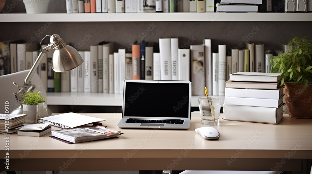 Shot of a well,organized desk in stock photography , Well,organized desk, stock photography, workspace