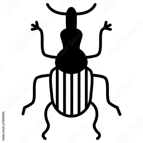 Cockroach glyph and line vector illustration