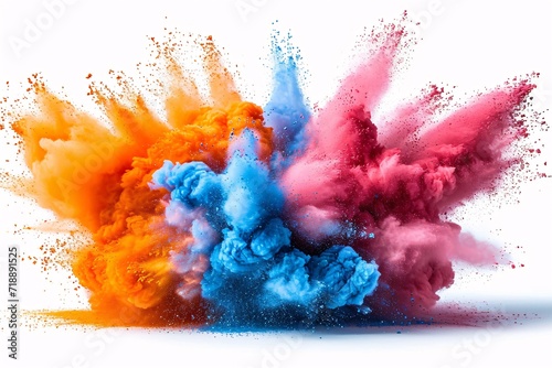 Colorful Explosion of Paint Powder: A Blend of Pantone's Color of the Year and the Monthly Color Trend Generative AI