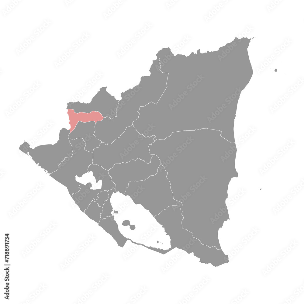 Madriz Department map, administrative division of Nicaragua. Vector illustration.