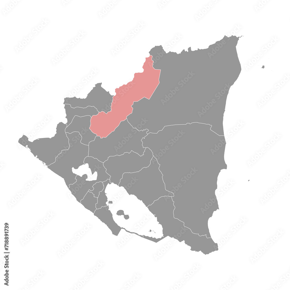 Jinotega Department map, administrative division of Nicaragua. Vector illustration.