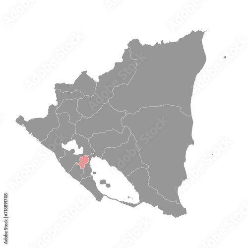 Masaya Department map, administrative division of Nicaragua. Vector illustration. photo