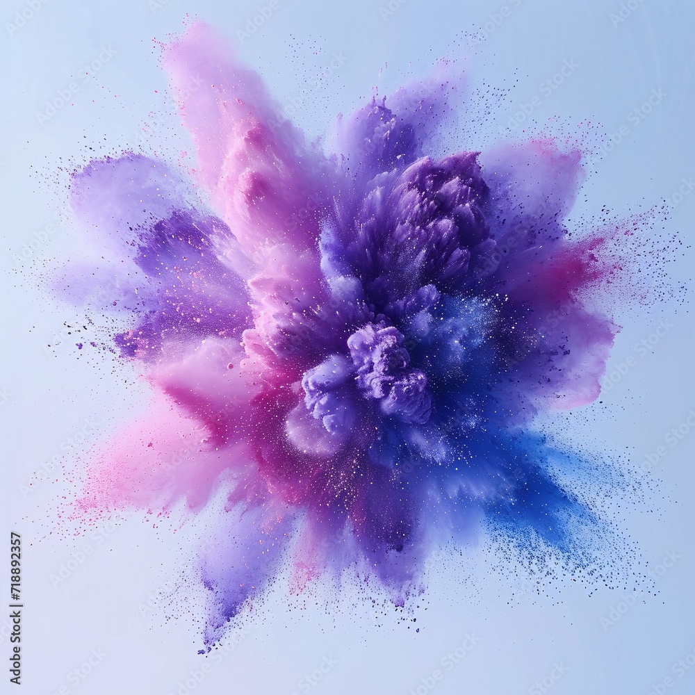 Purple and Blue Explosion: A Colorful Blast for the Month of April Generative AI - obrazy, fototapety, plakaty 