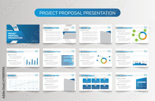Project proposal Presentation or business proposal template, Vector Presentation Templates, Infographic elements for use in Presentation