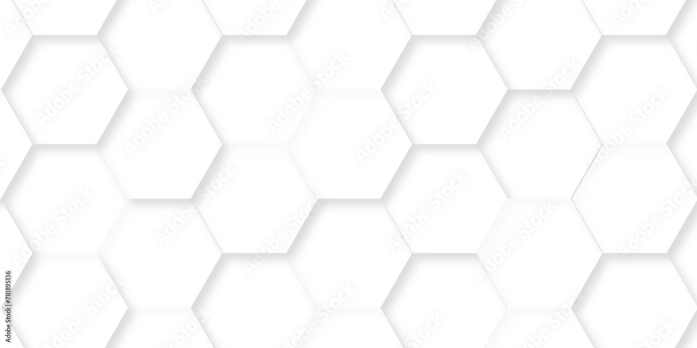 Abstract background with hexagons. Geometric hexagon polygonal pattern background vector. seamless bright white abstract honeycomb grid 3d cell tile technology texture backdrop concept. Abstract background with hexagons. Geometric hexagon polygonal pattern background vector. seamless bright white abstract honeycomb grid 3d cell tile technology texture backdrop concept.