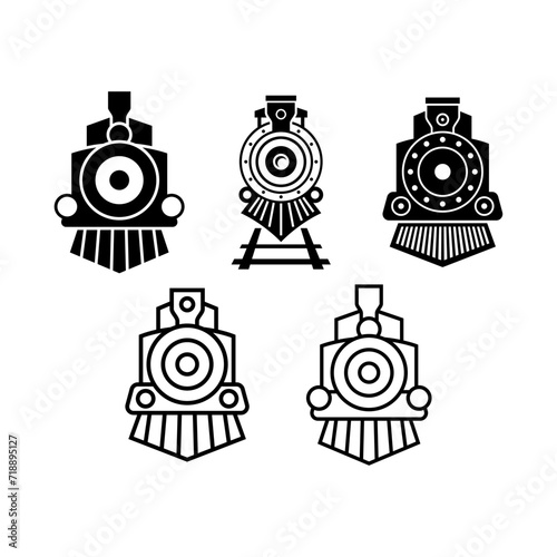 Set of locomotive icon vector illustration design.