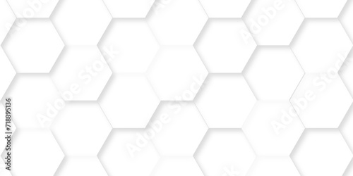 Abstract background with hexagons. Geometric hexagon polygonal pattern background vector. seamless bright white abstract honeycomb grid 3d cell tile technology texture  backdrop concept.