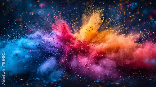 Colorful Explosion of Paint Powder: A Vibrant Celebration of the Monthly Art Movement Generative AI