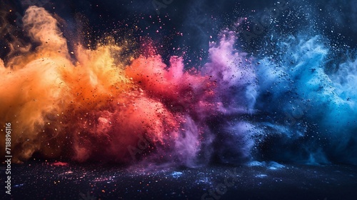 Colorful Explosion of Paint Powder Generative AI