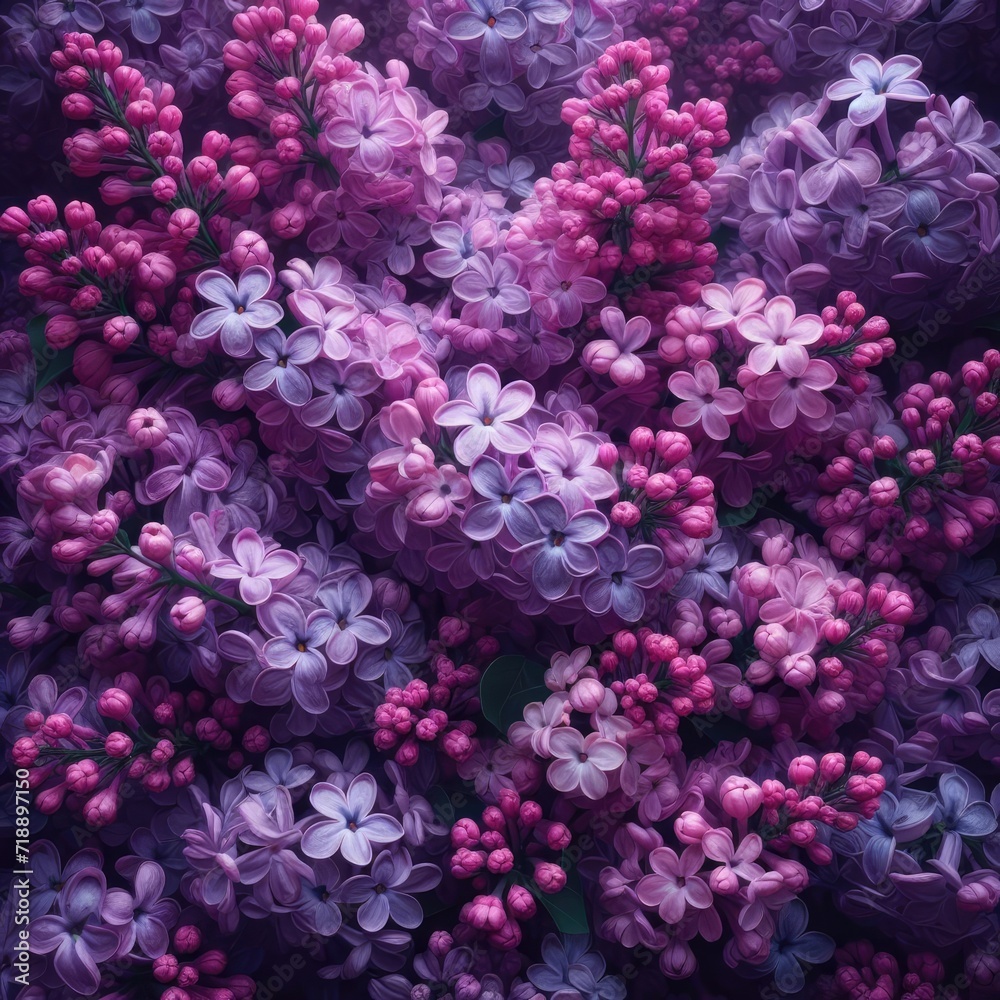 Fototapeta premium Purple Lilac Blooms: Elegant Floral Texture