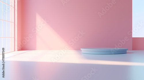 Gradient empty room wall model, minimalist interior, podium 3D product display © ma