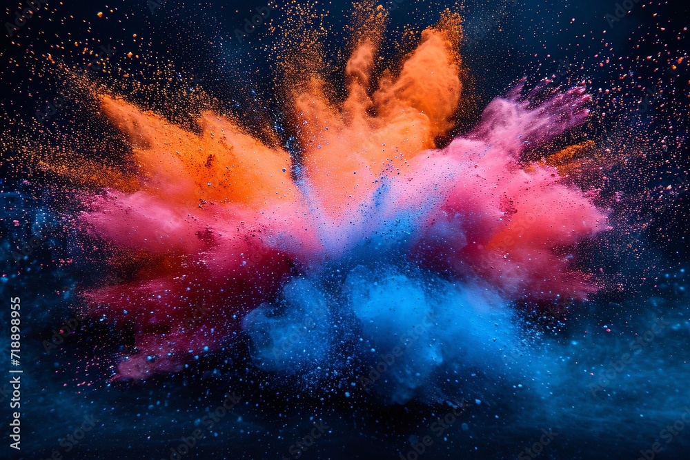 Colorful Explosion of Paint Powder Generative AI