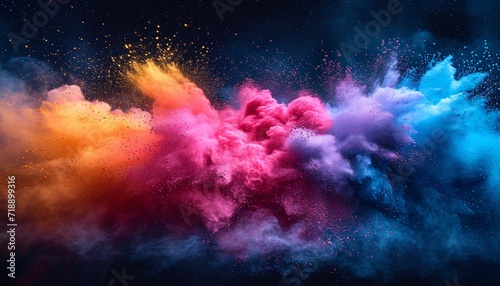 Colorful Explosion of Pink, Purple, and Blue: A Spectacular Splash for the Month of April Generative AI © vinod